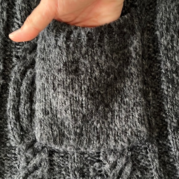 Nine West Vintage America Jeans, 3-Button Knit Cardigan, Black/Gray - Large - Picture 7 of 11